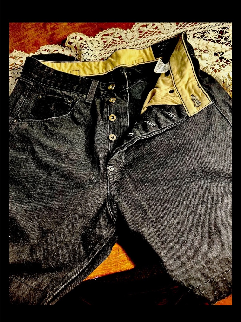 Rag&bone Men's Raw Selvedge black jeans size 31 made in the USA - Picture 4 of 9
